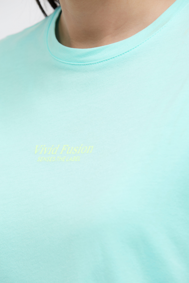 T-Shirt TU:LIP mit dezentem Label Print crystal aqua