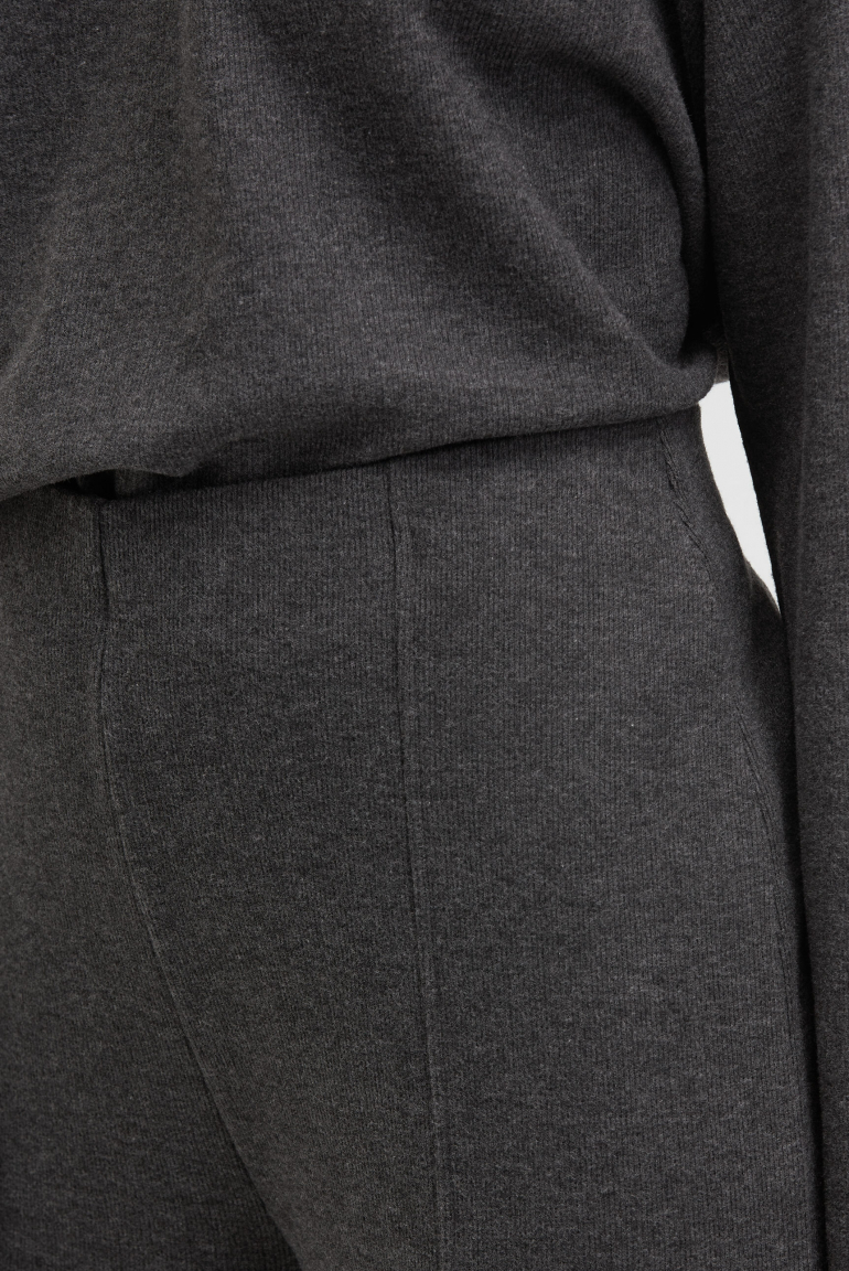 Wide Leg Pants POLA:RIS aus Jersey-Rippstrick anthra melange