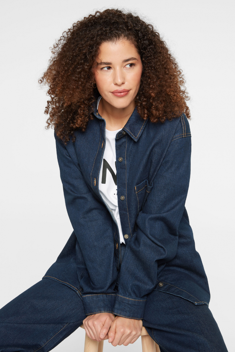 Blusenjacke im Raw Denim Look