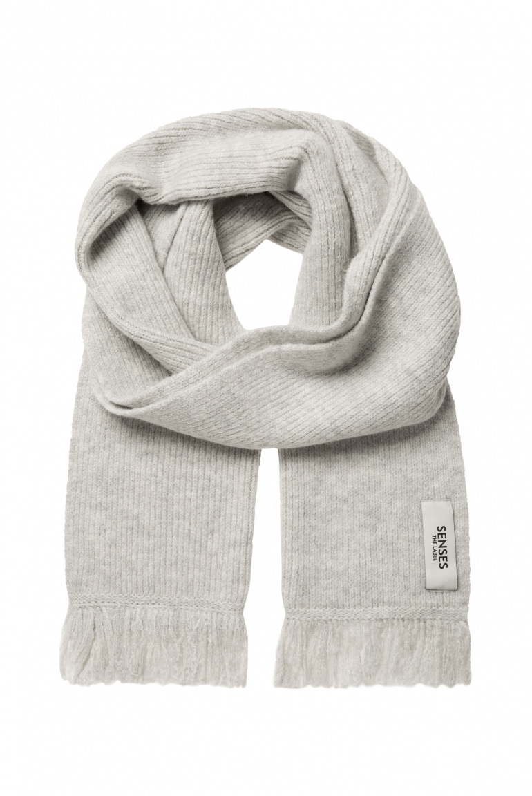 Breiter Schal AL:PA gerippt und meliert