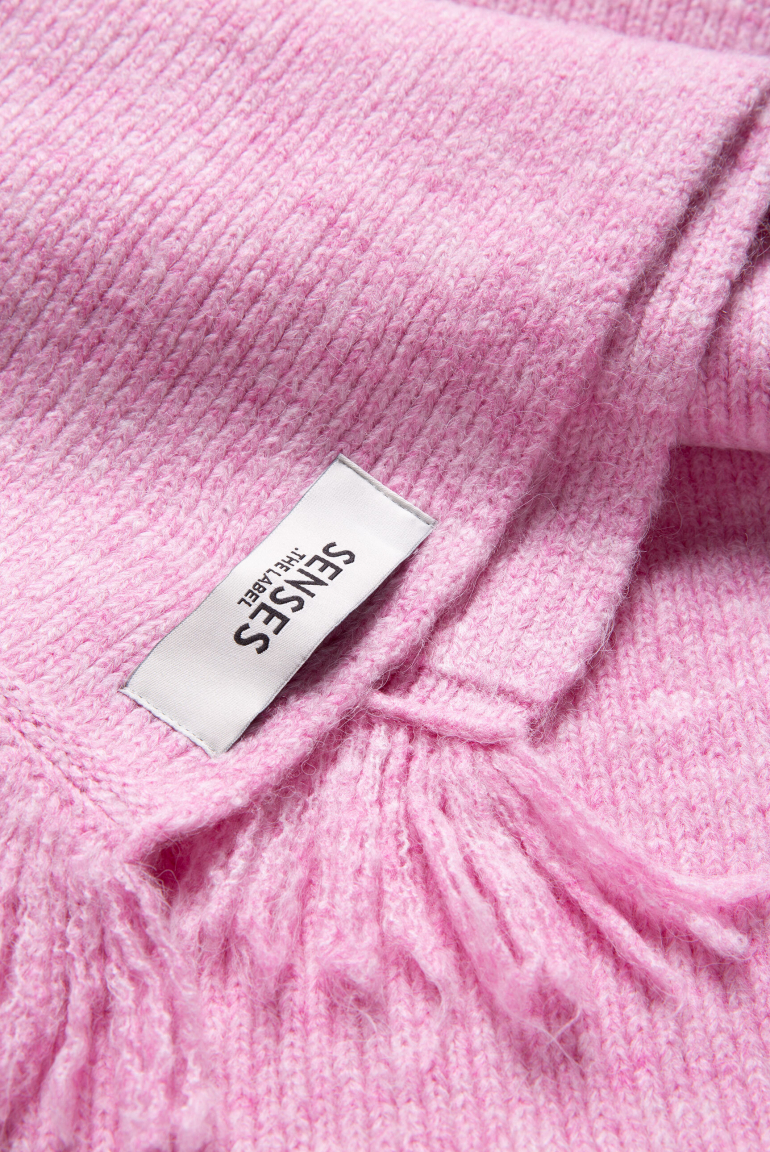 Breiter Schal AL:PA gerippt und meliert