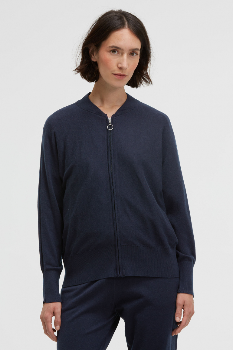 Cardigan KO:MET aus Feinstrick mit Zipper