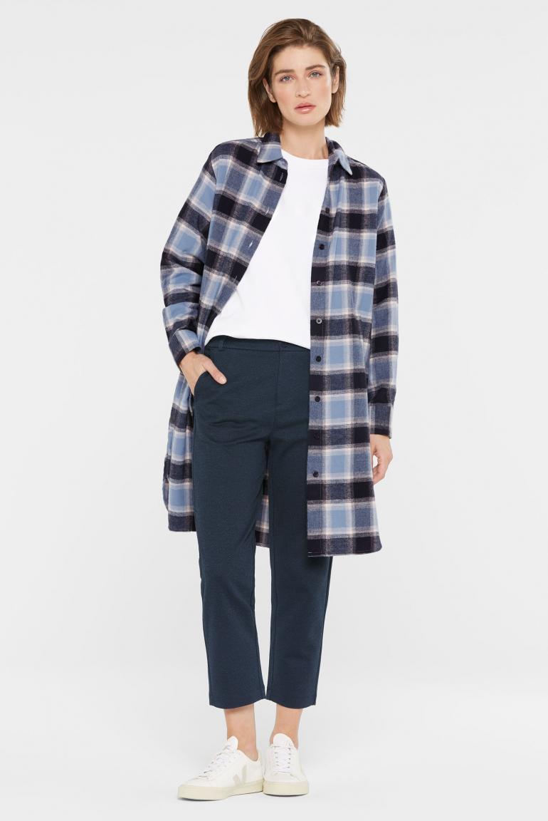 Kariertes Hemdblusenkleid aus Flanell