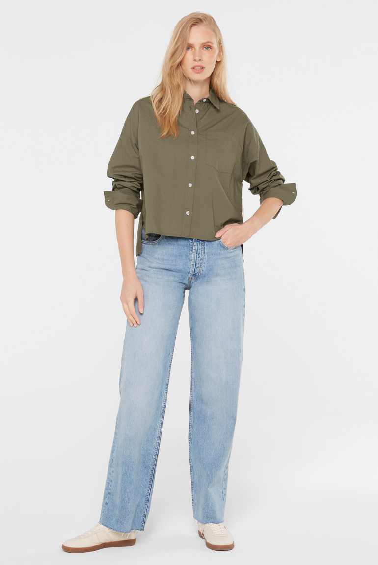 Langarmbluse BER:RY aus Popeline im Boxy Fit