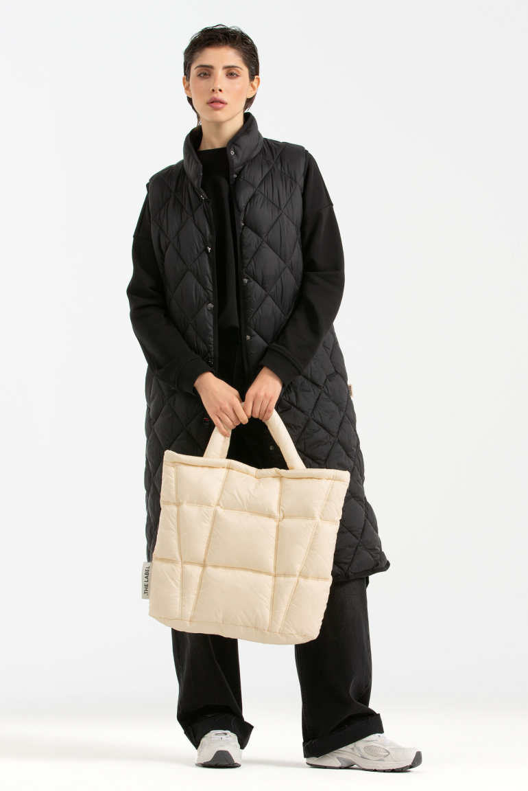 Lange Weste mit Rautensteppung