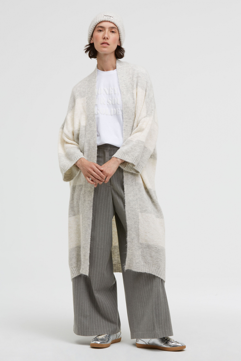 Long Cardigan KAL:LIE mit Blockstreifen