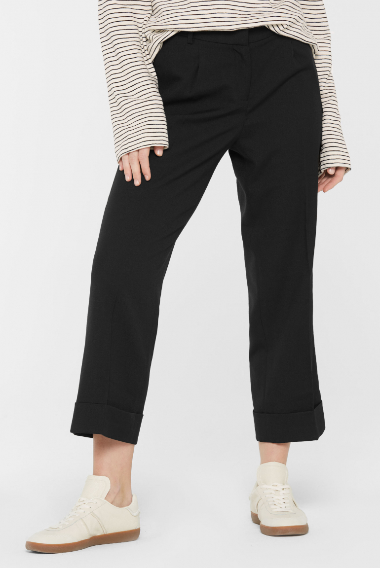 Stoffhose PI:SA mit Bundfalte und Turn-Up-Saum