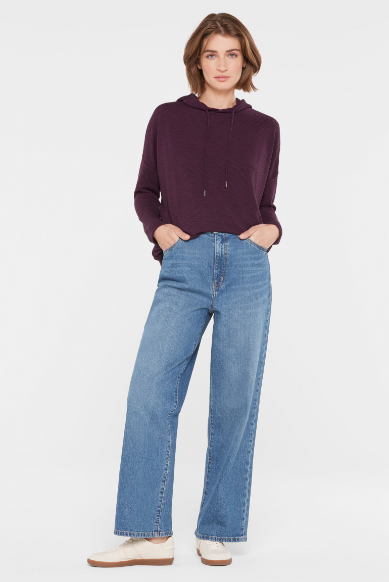 Strukturiertes Kapuzensweatshirt SO:LA