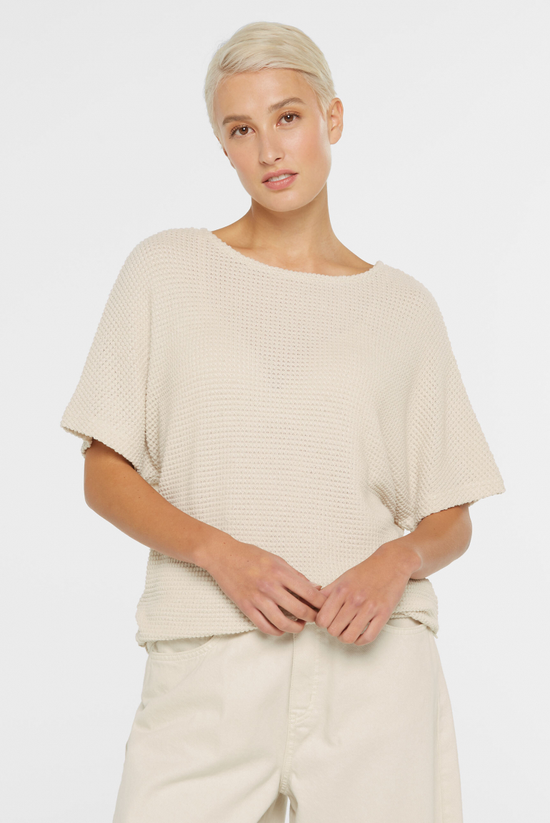 Strukturiertes Kurzarm-Shirt KAR:LA Loose Knit