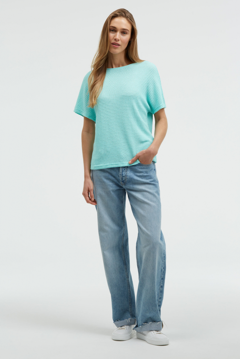 Strukturiertes Kurzarm-Shirt KAR:LA Loose Knit