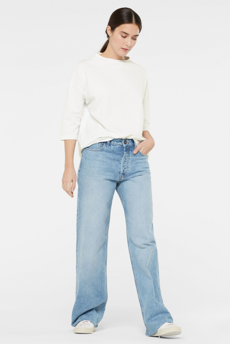 Strukturiertes Shirt TEE:GAN mit Mock-Kragen