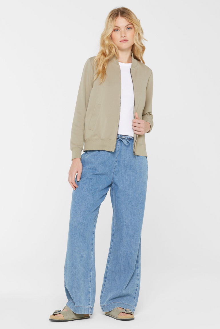 Sweatjacke SK:Y im Blouson-Stil aus Interlock-Jersey