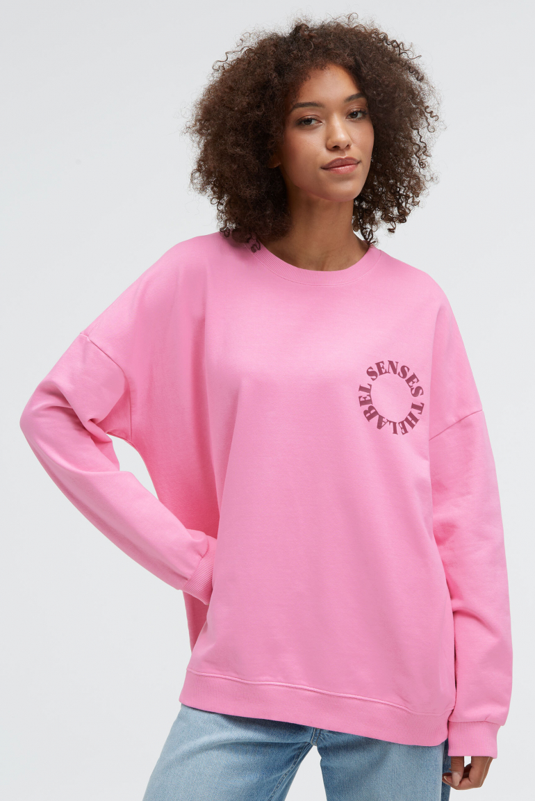 Sweatshirt SMIL:LA mit Vintage-Waschung und Backprint