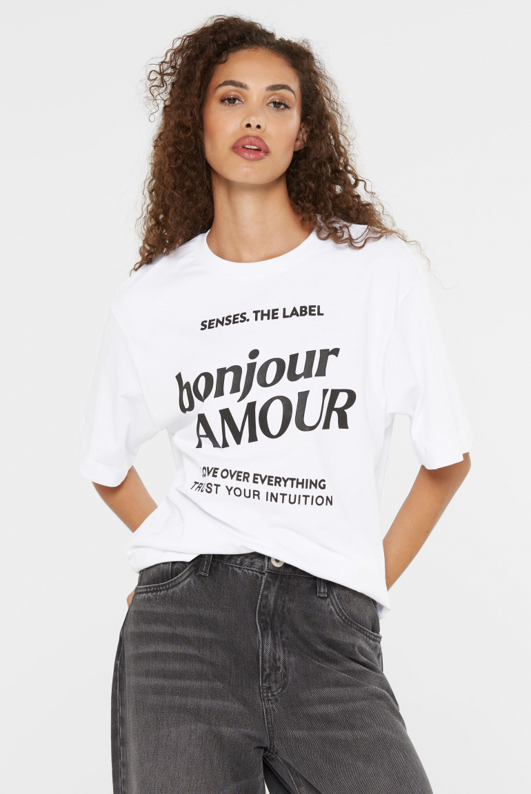 T-Shirt mit Wording Print