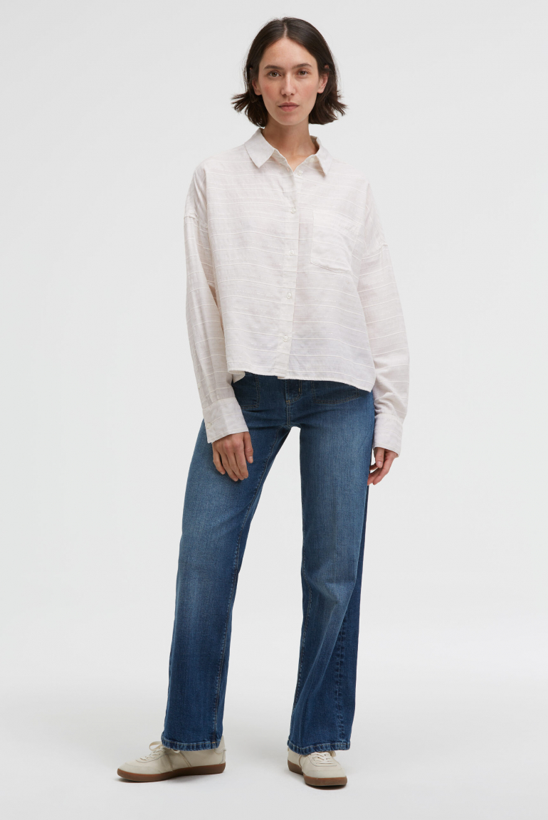 Boxy-Bluse BER:RY mit Web- und Lurexstreifen