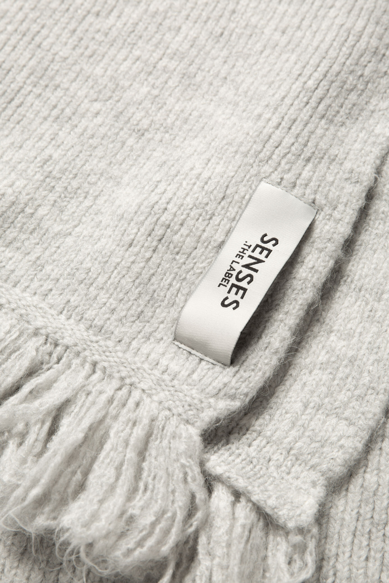 Breiter Schal AL:PA gerippt und meliert