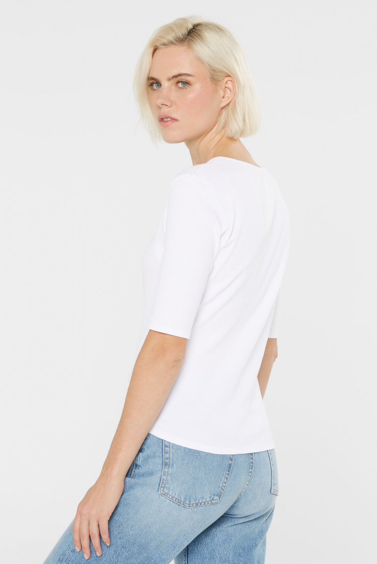 Geripptes Serafino-Shirt TO:VE