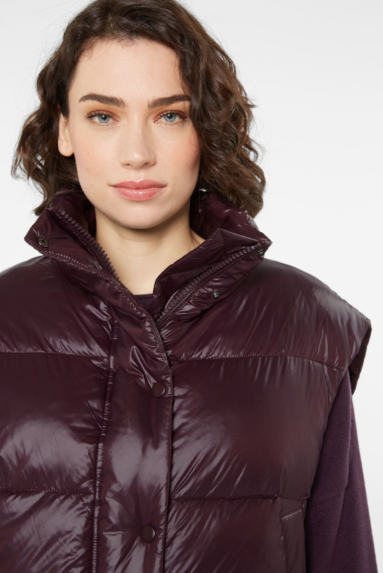 Glänzende Steppweste Oversized