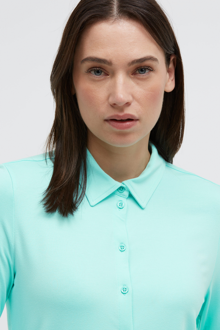 Jersey-Bluse BEE:RCK mit Knopfleiste