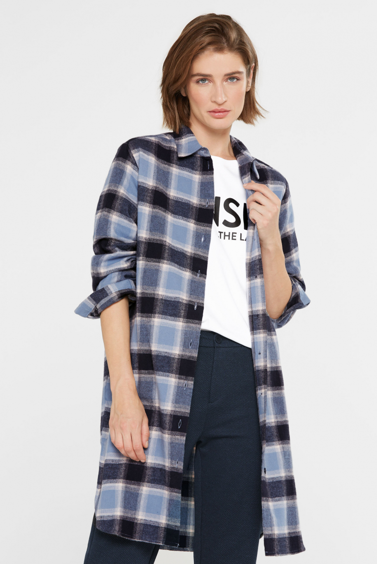 Kariertes Hemdblusenkleid aus Flanell