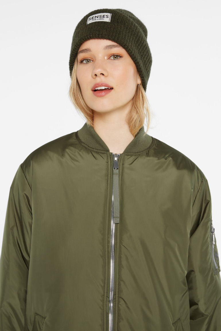 Lange Jacke im Blouson-Stil