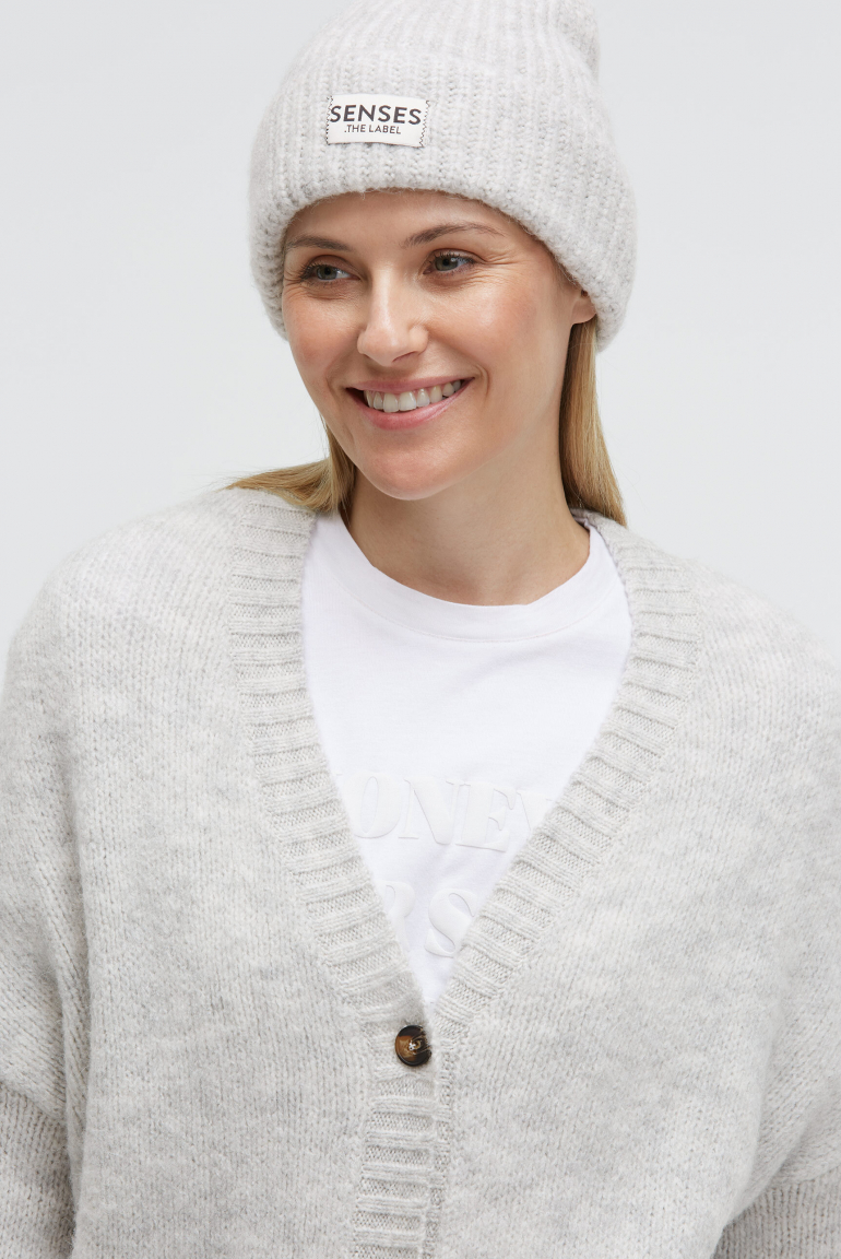 Melierter Oversized Cardigan KO:FU mit V-Ausschnitt