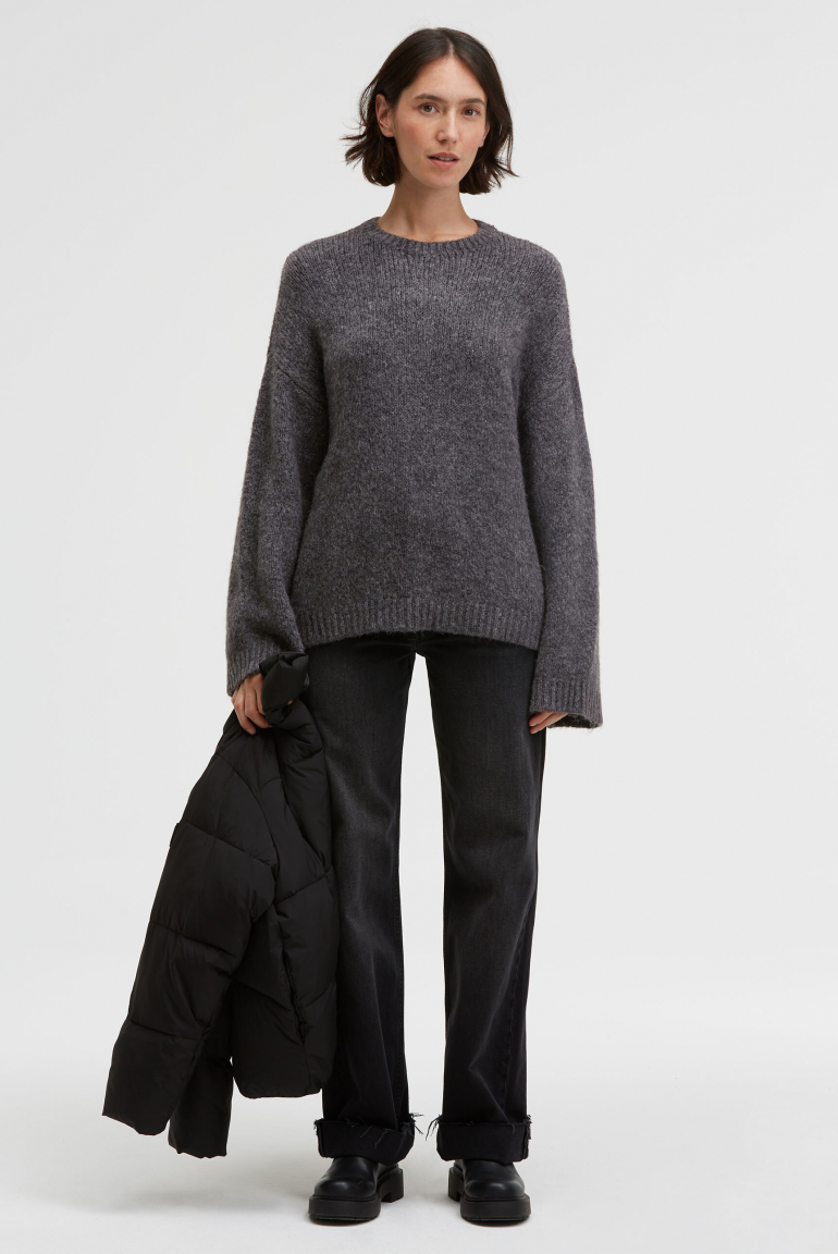 Melierter Pullover KO:BE mit weiten Ärmeln