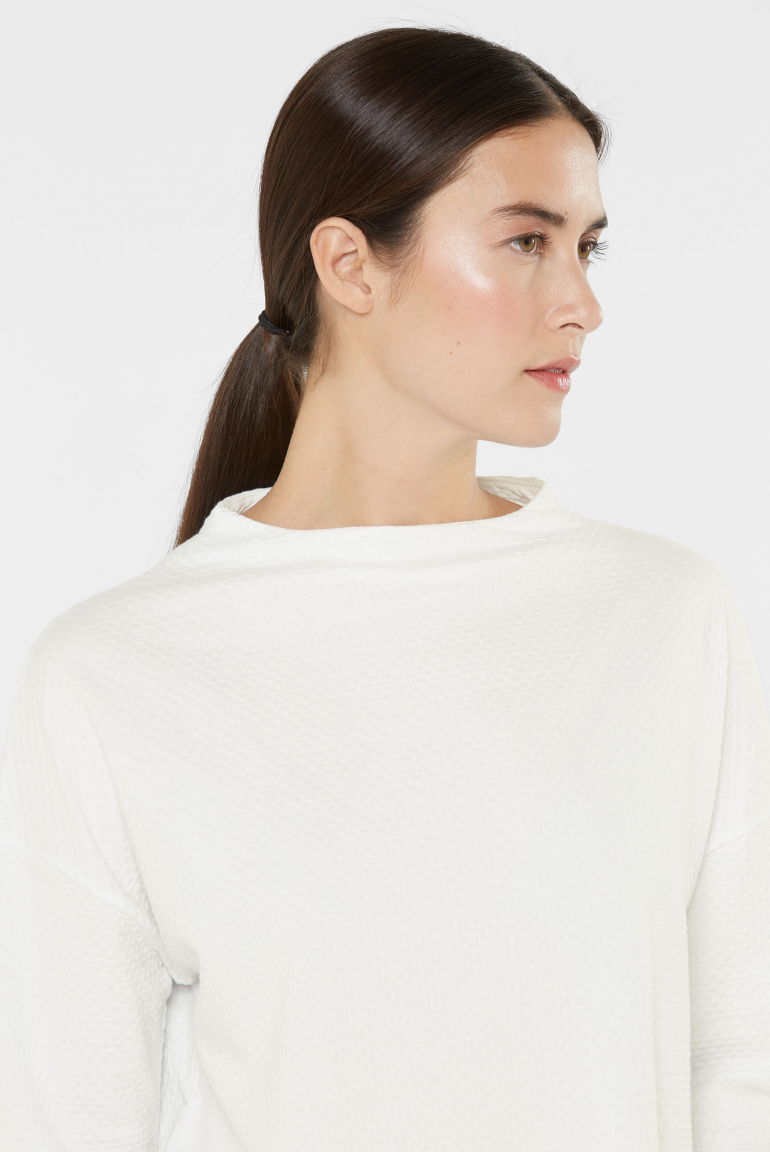 Strukturiertes Shirt TEE:GAN mit Mock-Kragen