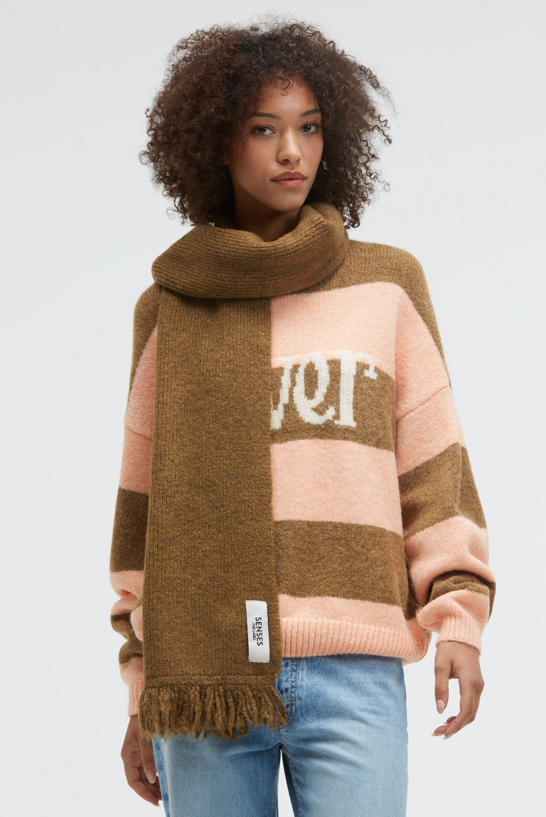 Breiter Schal AL:PA gerippt