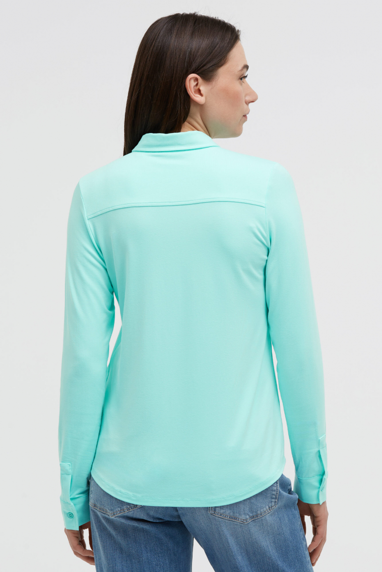 Jersey-Bluse BEE:RCK mit Knopfleiste