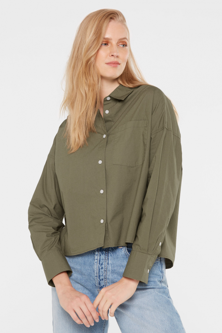 Langarmbluse BER:RY aus Popeline im Boxy Fit