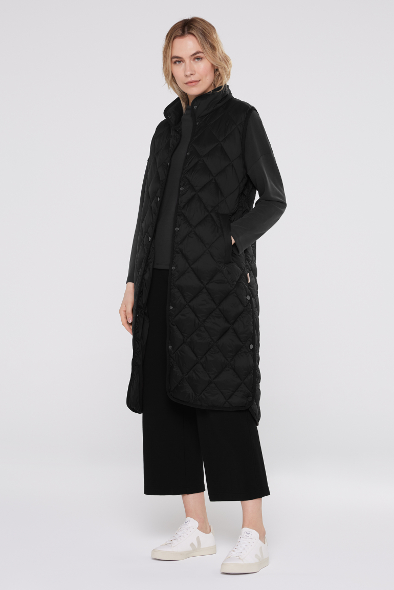 Lange Weste mit Rautensteppung