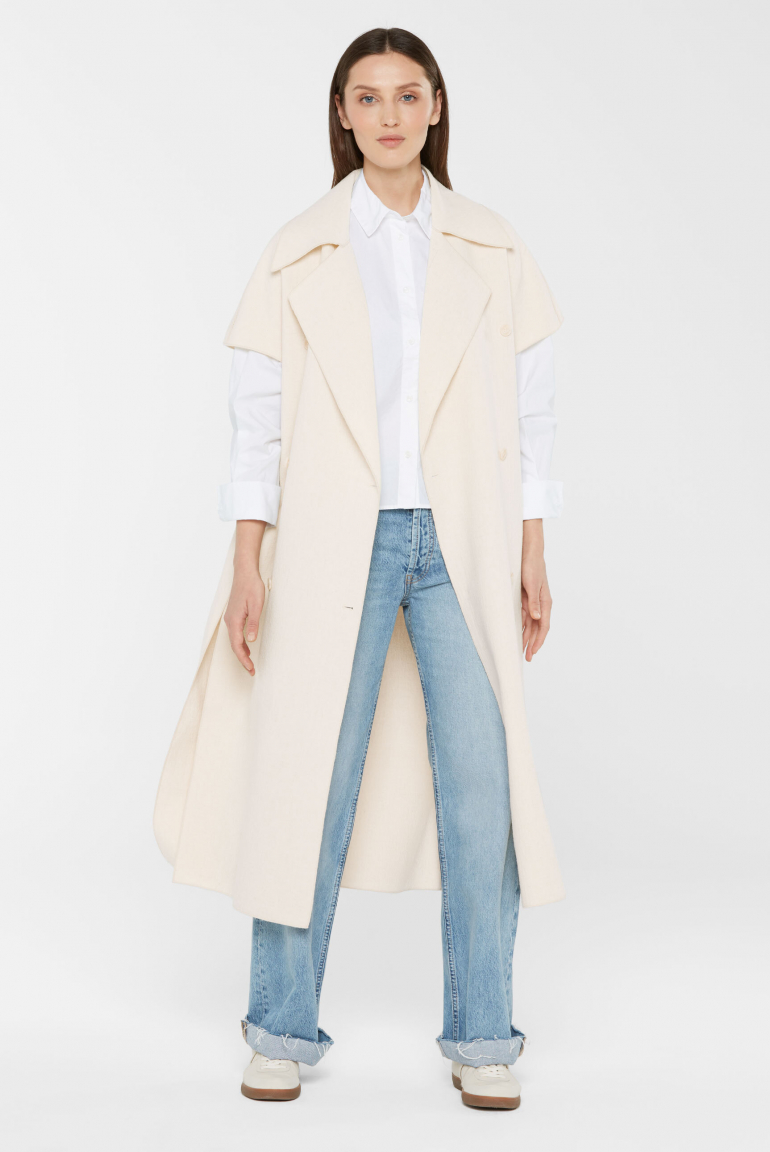 Lange Weste O:LA aus Woll-Mix mit Reverskragen