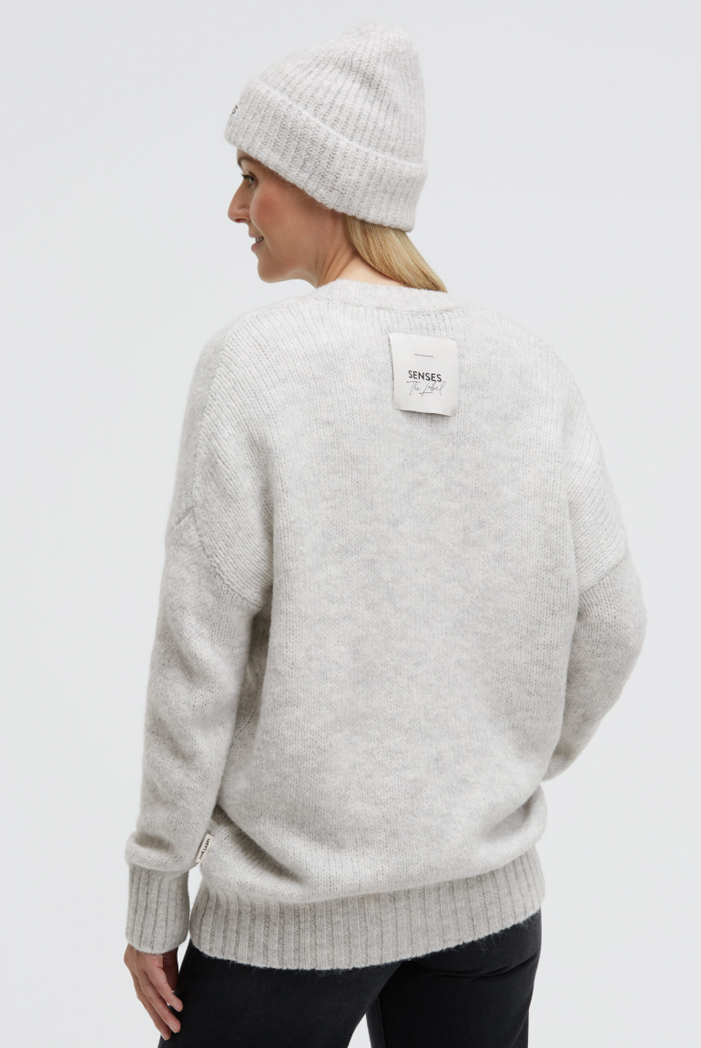 Melierter Oversized Cardigan KO:FU mit V-Ausschnitt