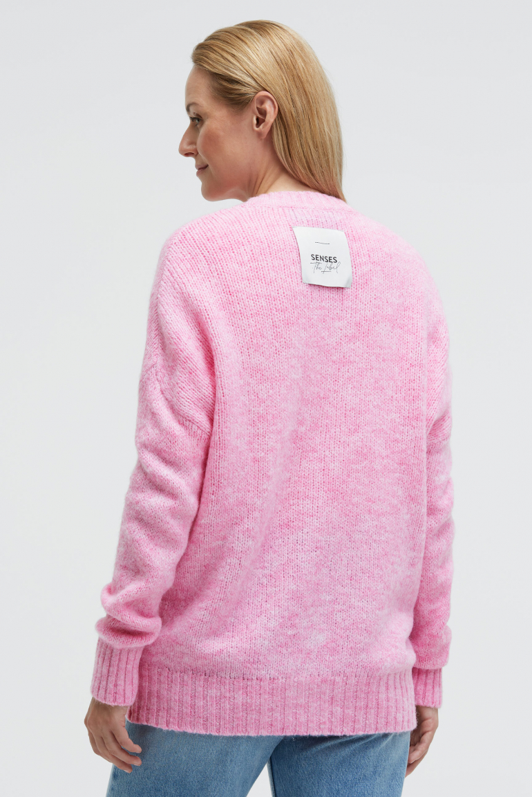 Melierter Oversized Cardigan KO:FU mit V-Ausschnitt