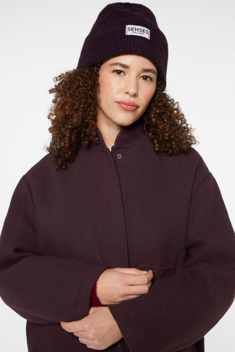 Oversized Bomberjacke in Woll-Optik