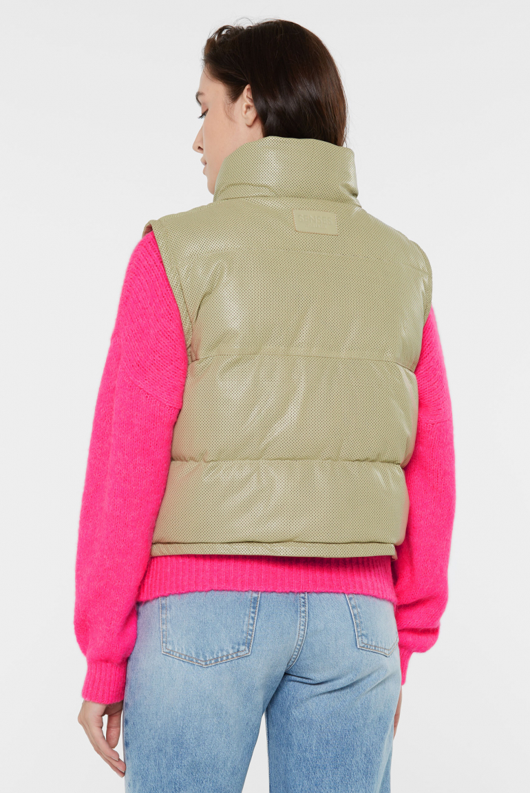 Steppweste OTTA:WA aus perforiertem Leder