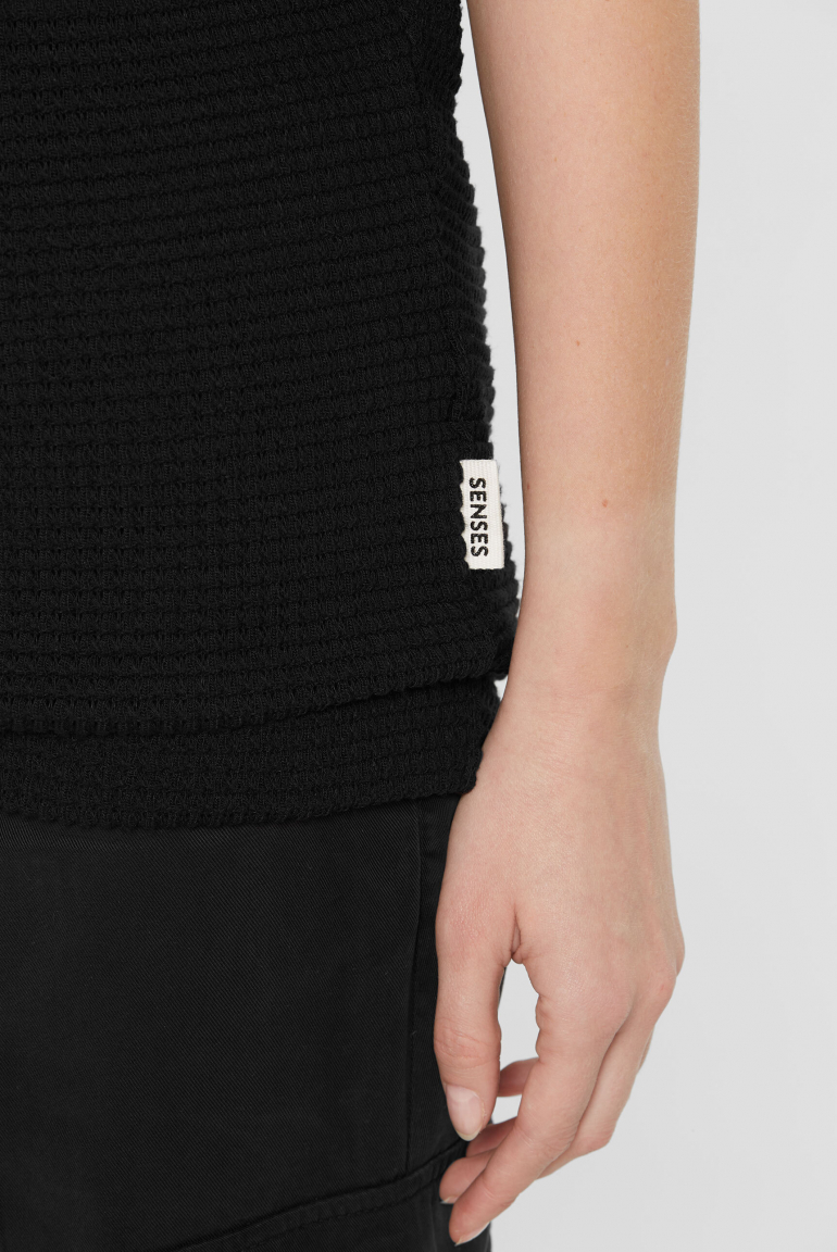 Strukturiertes Kurzarm-Shirt KAR:LA Loose Knit