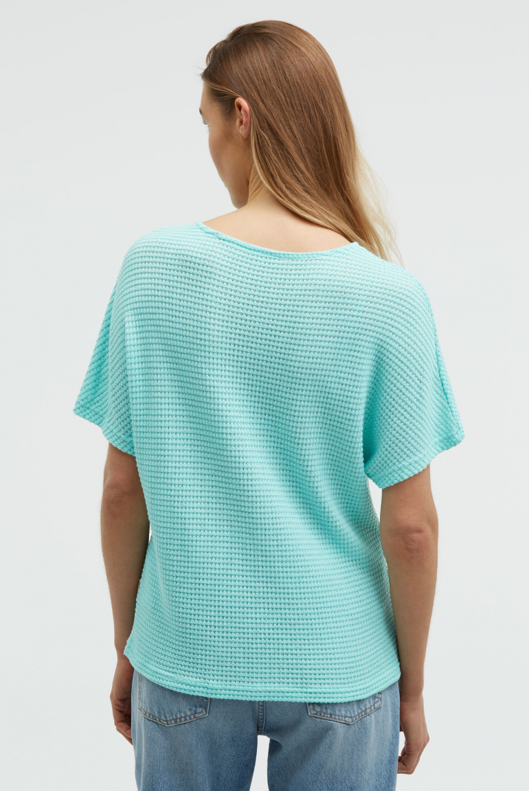 Strukturiertes Kurzarm-Shirt KAR:LA Loose Knit