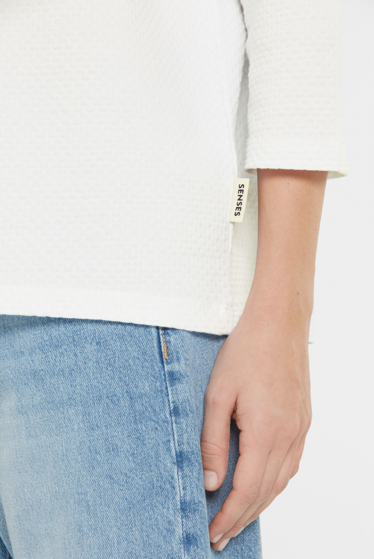 Strukturiertes Shirt TEE:GAN mit Mock-Kragen