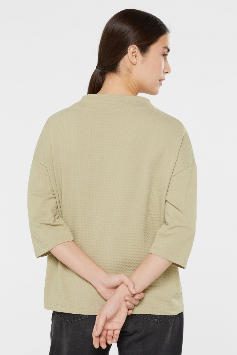 Strukturiertes Shirt TEE:GAN mit Mock-Kragen