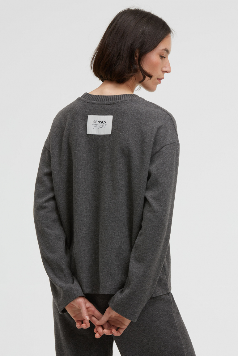 Sweatshirt SI:NA aus Jersey-Rippstrick
