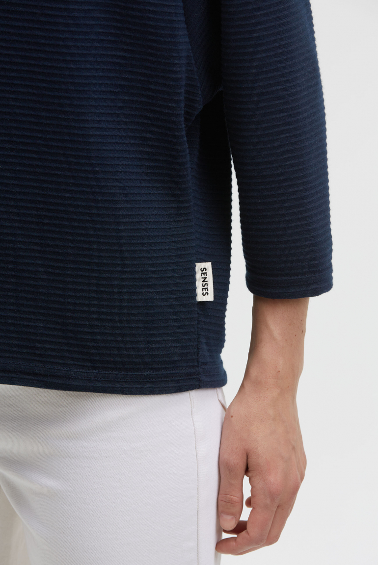 Sweatshirt SPA:CE mit verkürzten Raglanärmeln und Strukturstreifen