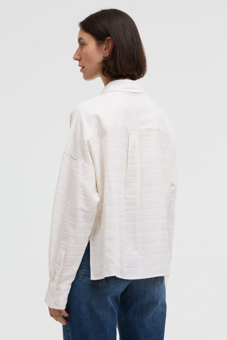 Boxy-Bluse BER:RY mit Web- und Lurexstreifen