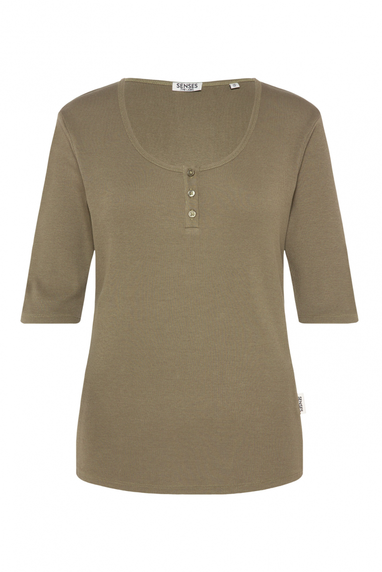 Geripptes Serafino-Shirt TO:VE