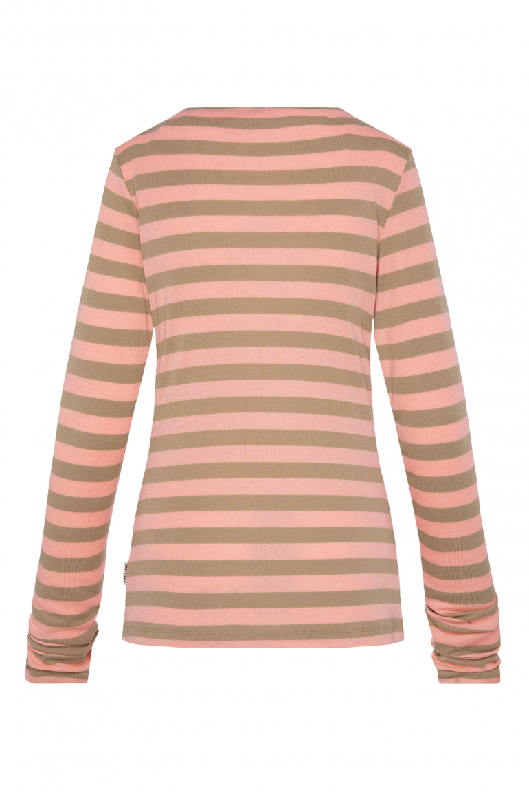 Gestreiftes Longsleeve TI:VOLI mit schmalem Mock-Kragen