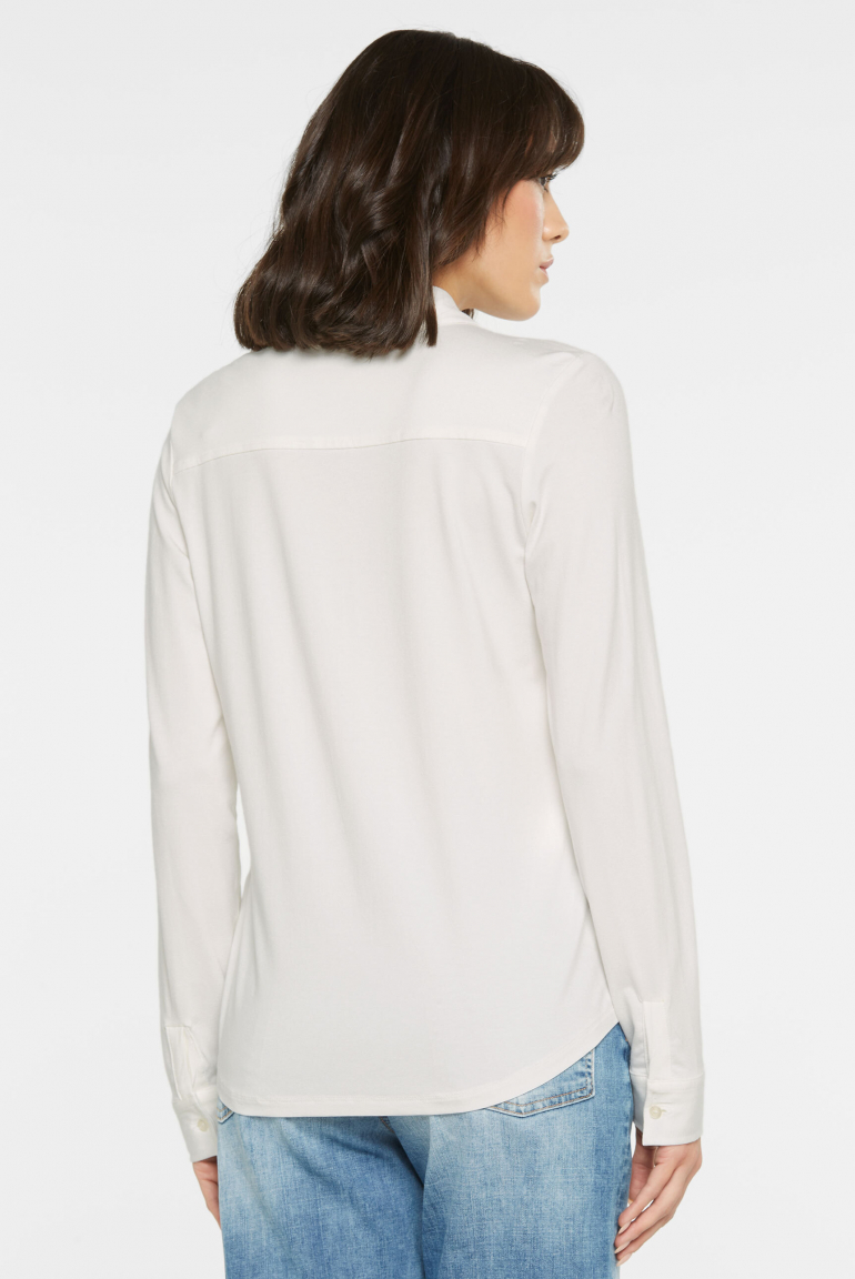 Jersey-Bluse mit Knopfleiste
