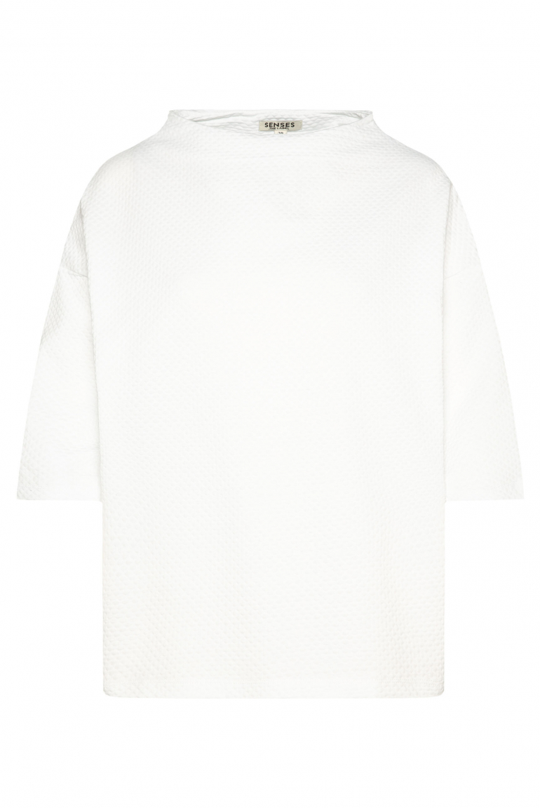 Strukturiertes Shirt TEE:GAN mit Mock-Kragen