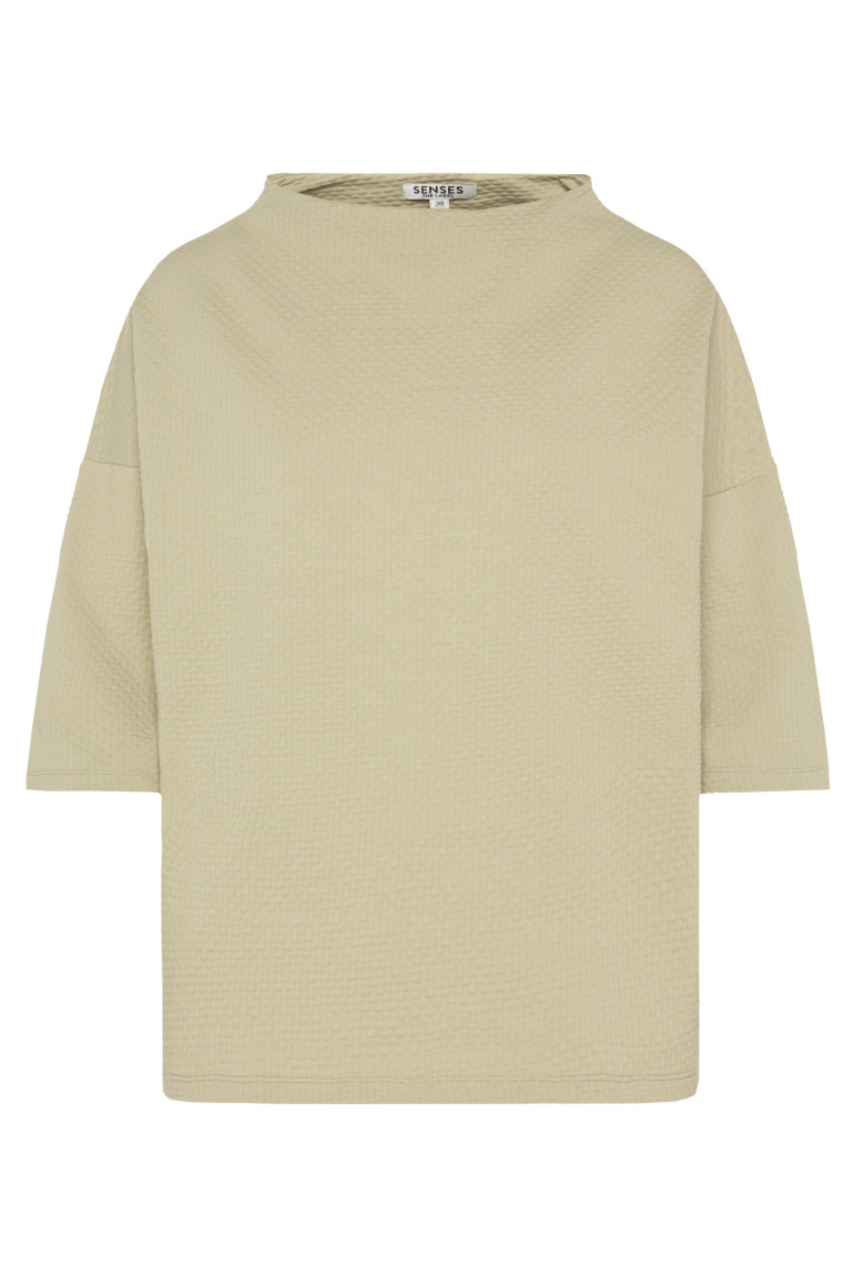 Strukturiertes Shirt TEE:GAN mit Mock-Kragen