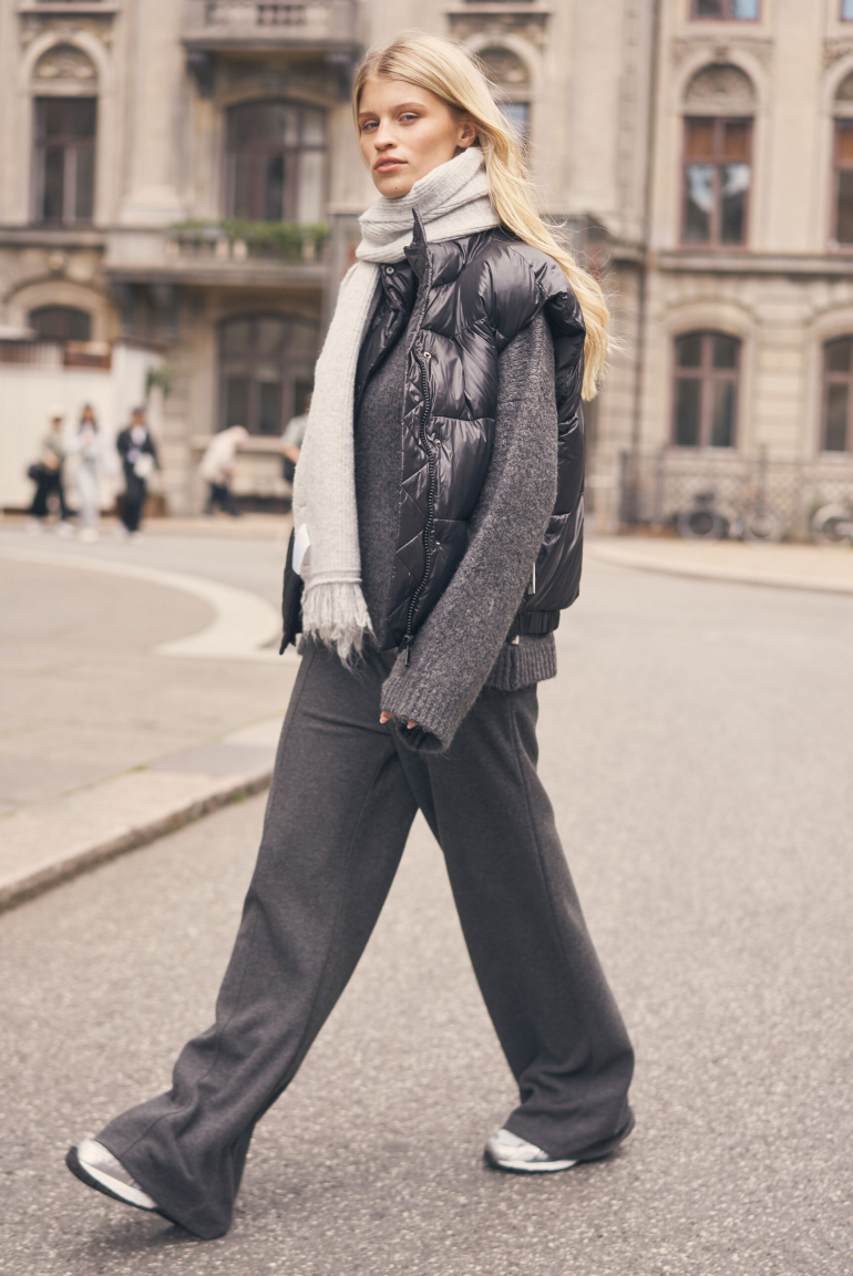 Wide Leg Pants POLA:RIS aus Jersey-Rippstrick